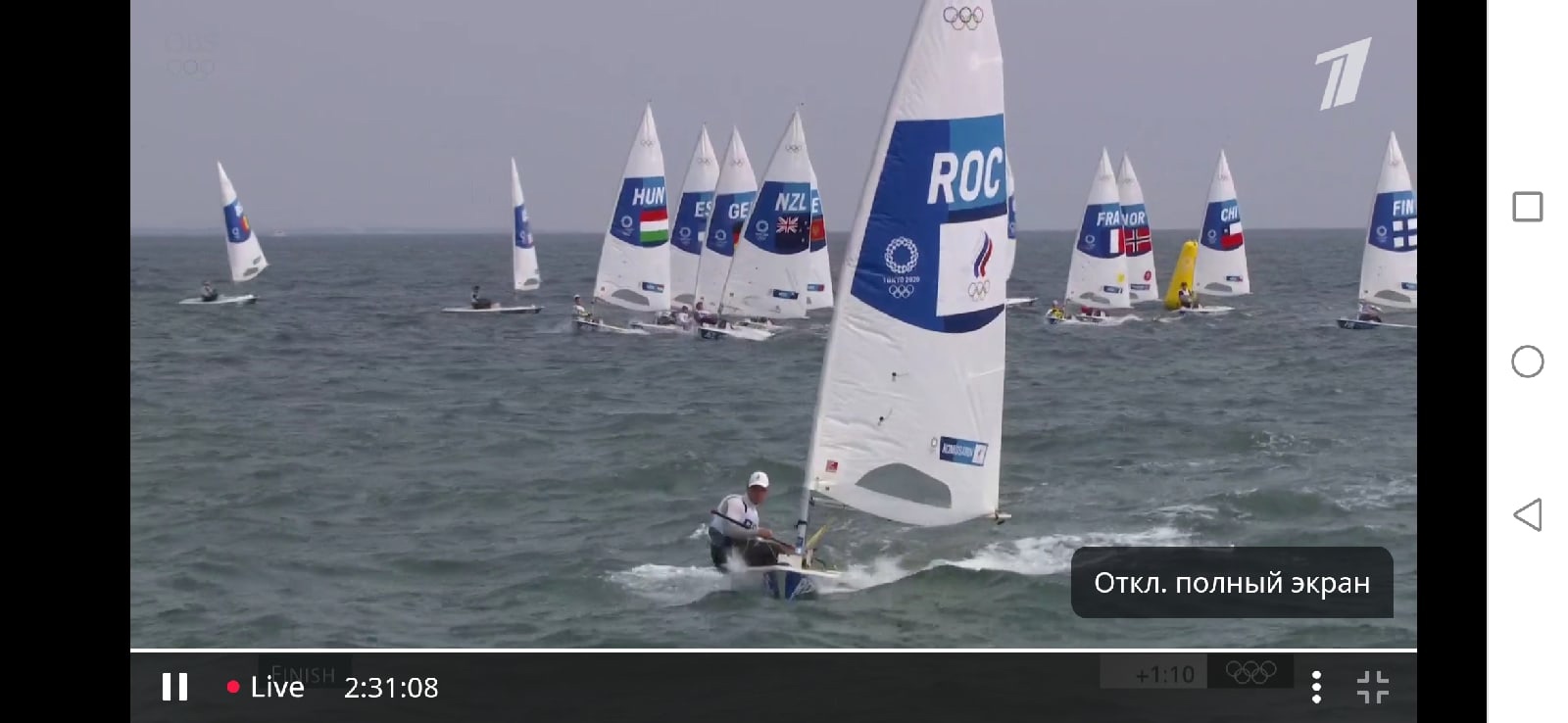 7-е место в гонке олимпийской регаты в Токио